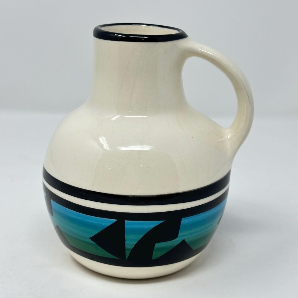 Ute Mountain Tribe Signed Pottery Pitcher Native American Art Southwestern Decor
